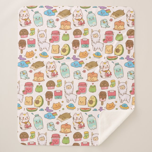 Kawaii Sherpa Blanket Sherpadecke (Vorderseite)