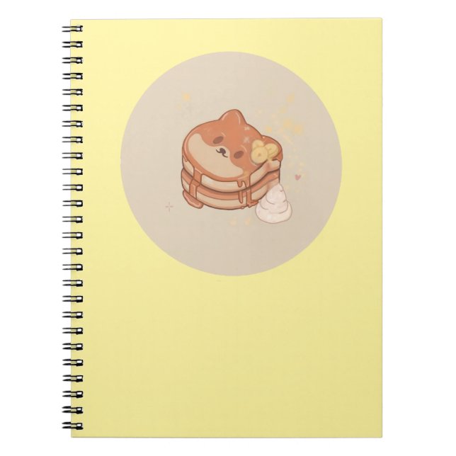 Kawaii Shiba Inu Bananas Pancakes Notebook Notizblock (Vorderseite)