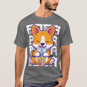 Kawaii Shiba Inu Dog Bubble Tea Boba Anime Geschen T-Shirt