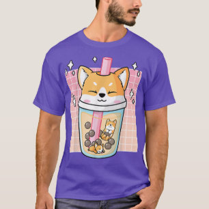 Kawaii Shiba Inu Dog Bubble Tea Boba Japan Corgi T-Shirt