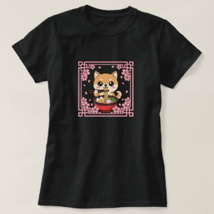 Kawaii Shiba Inu isst Ramen-Nudeln Japanisch T-Shirt
