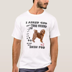 Kawaii Shih Poo Quote Mama, Pooshi Vater Art, Nied T-Shirt
