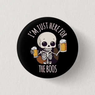 Kawaii Skeleton Halloween Oktoberfest Button