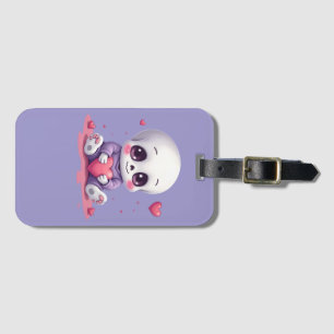 Kawaii-Skelett mit Herz Gepäckanhänger