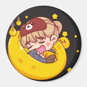 Kawaii Sleeping Girl Magnet