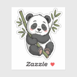 Kawaii Sleeping Panda zu Bamboo Aufkleber