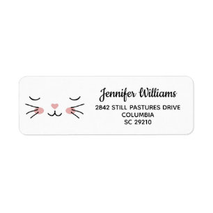 Kawaii Sleepy Cat Face Personalisierte Adressliste