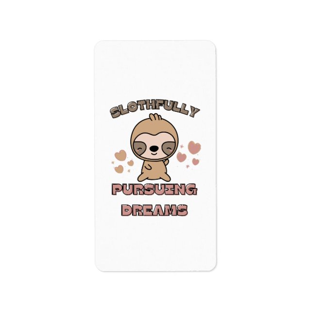 Kawaii Sloth Animal Pun Adressaufkleber (Vorne)