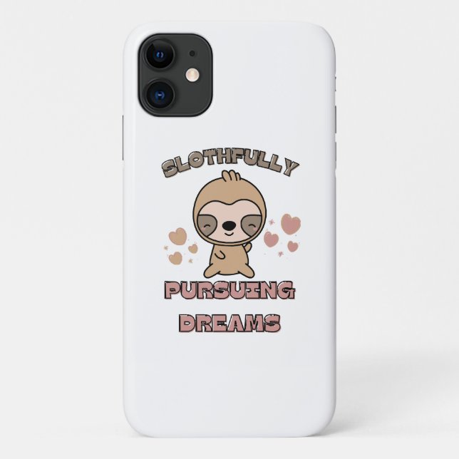 Kawaii Sloth Animal Pun Case-Mate iPhone Hülle (Rückseite)
