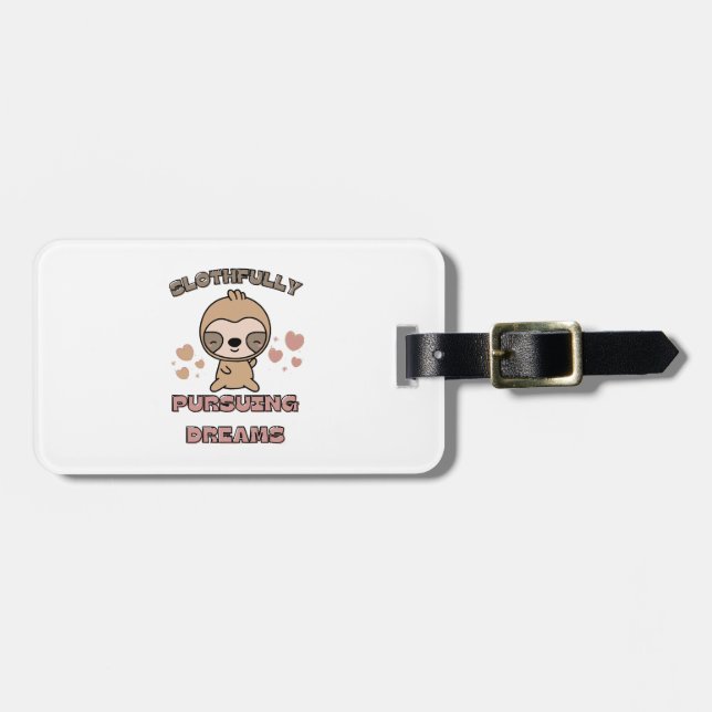 Kawaii Sloth Animal Pun Gepäckanhänger (Vorderseite horizontal)