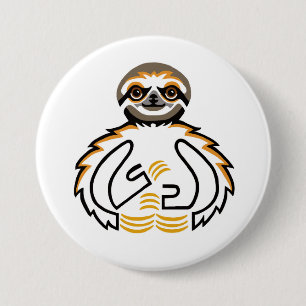 Kawaii SLOTH - Tierliebhaber - Wildtiere - Natur Button