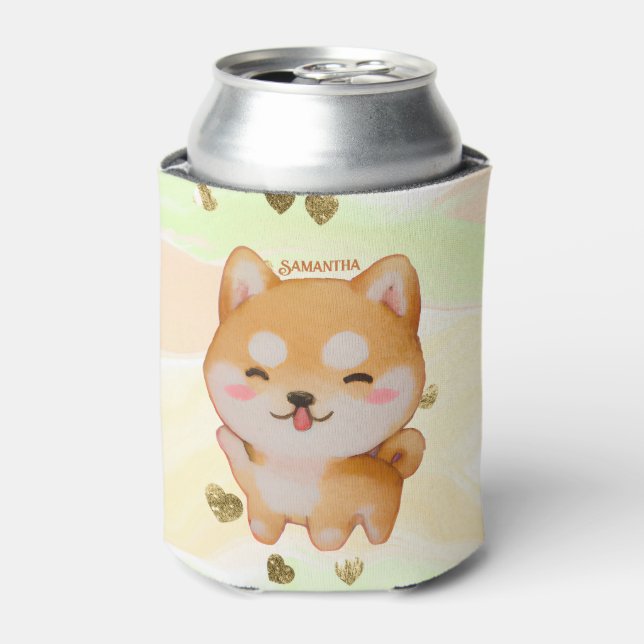 Kawaii Smiling Cartoon-Style Shiba Inu Dosenkühler (Kanne Vorderseite)