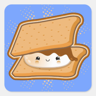 Kawaii Smore Quadratischer Aufkleber