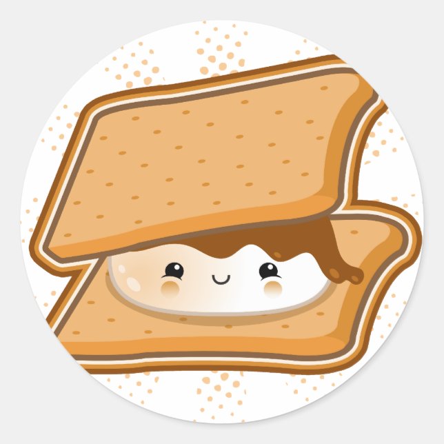 Kawaii Smore Runder Aufkleber (Vorderseite)