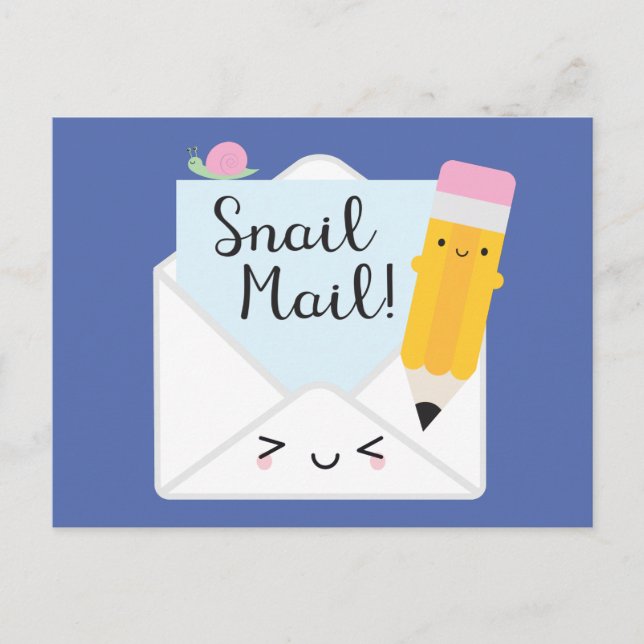 Kawaii Snail Mail Postkarte (Vorderseite)