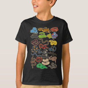 Kawaii Snake Collage Niedlich Reptil T-Shirt