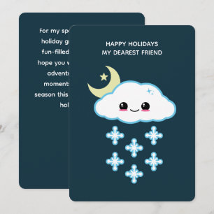 Kawaii Snow Cloud Holiday Feiertagskarte