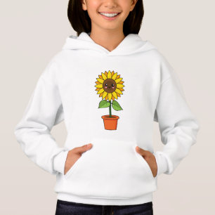 Kawaii Sonnenblume Pflanze in einem Topf Hoodie