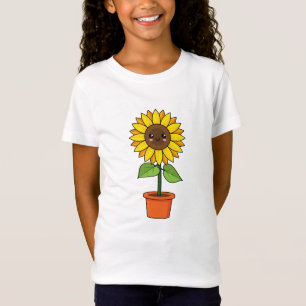 Kawaii Sonnenblume Pflanze in einem Topf T-Shirt