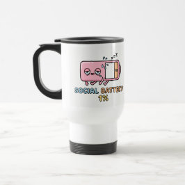 Kawaii Soziale Batterie 1% Lustiger Introvertierte Reisebecher