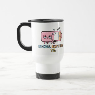 Kawaii Soziale Batterie 1% Lustiger Introvertierte Reisebecher