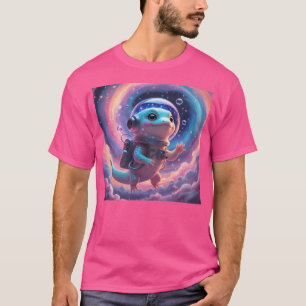 Kawaii Space Axolotl Galactic Astronaut Design T-Shirt