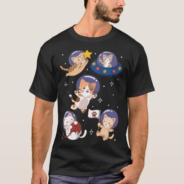 Kawaii Space Cats T-Shirt (Vorderseite)