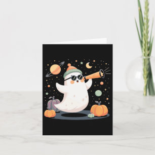 Kawaii Space Ghost Telescope Spooky Halloween Pump Karte
