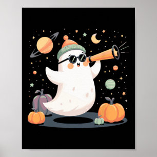 Kawaii Space Ghost Teleskop Gruseliger Halloween P Poster