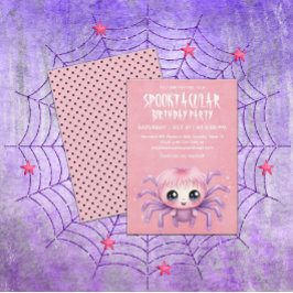 Kawaii Spider Halloween Geburtstagsparty Einladung