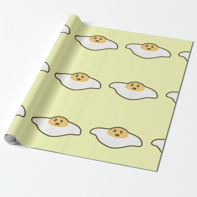 Kawaii Spiegelei Geschenkpapier (Ungerollt)