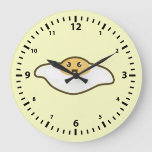 Kawaii Spiegelei Große Wanduhr