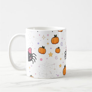 Kawaii-Spinnennetz Süßes Halloween-Muster Kunst Kaffeetasse