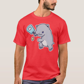 Kawaii Sports Pickleball Nilpferd retro T-Shirt