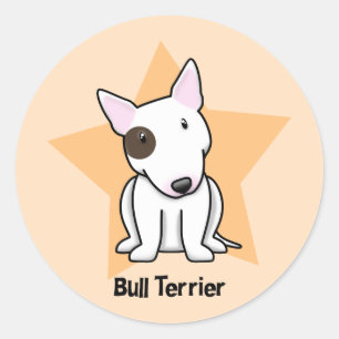 Kawaii Star Eye Spot Bull Terrier Runder Aufkleber