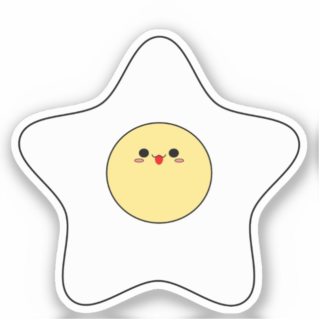 Kawaii Star Fried Egg Vinyl Sticker (Vorderseite)