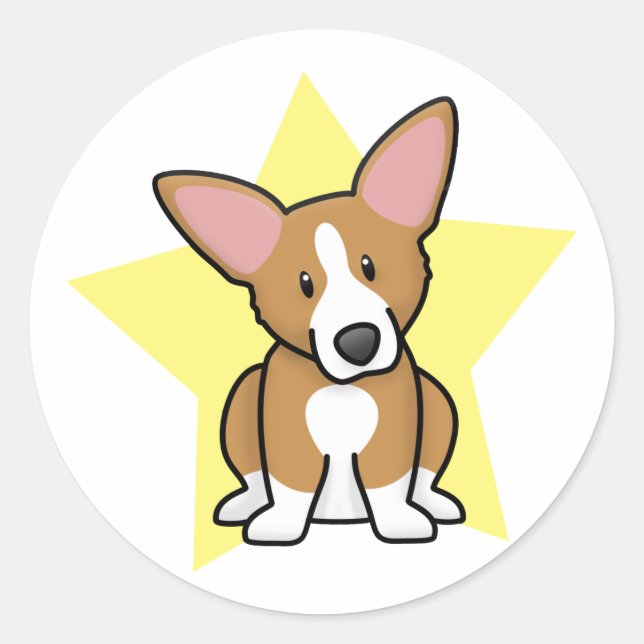 Kawaii Star Pembroke Welsh Corgi Stickers (Vorderseite)