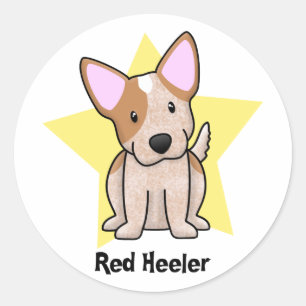 Kawaii Star Red Heeler Runder Aufkleber