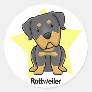 Kawaii Star Rottweiler Runder Aufkleber
