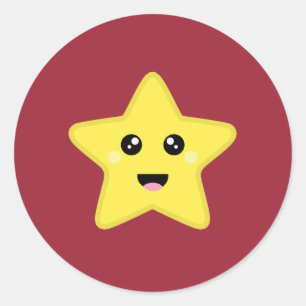Kawaii Star Runder Aufkleber