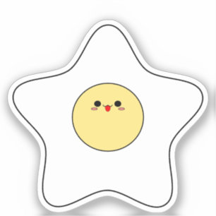 Kawaii Star Spiegelei Vinyl Aufkleber