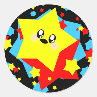 KAWAII STARS KOSMISCHER BLAST RUNDER AUFKLEBER