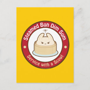 Kawaii Steamed Bun Dim Sum Postkarte