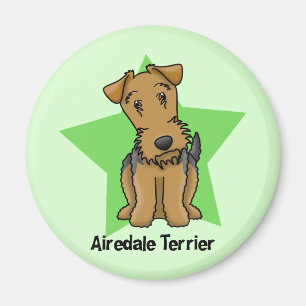 Kawaii Stern Airedale Terrier Magnet