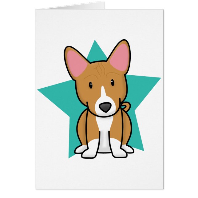 Kawaii Stern Basenji Karte (Vorne)