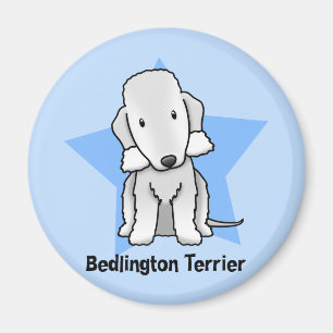 Kawaii Stern Bedlington Terrier Magnet