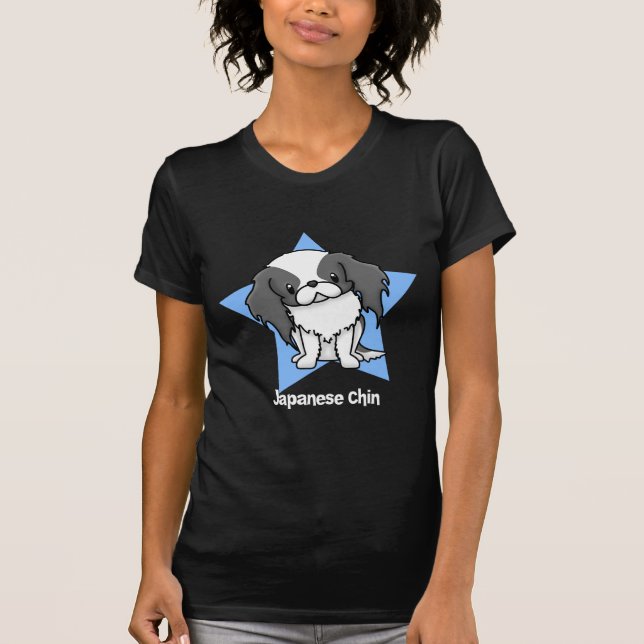 Kawaii Stern-Schwarz-Japaner Chin T-Shirt (Vorderseite)