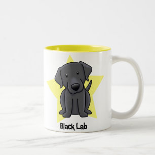 Kawaii Stern-Schwarz-Labrador Zweifarbige Tasse