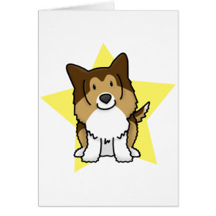 Kawaii Stern Sheltie Karte