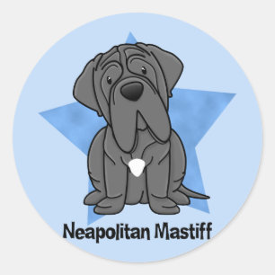 Kawaii Sternneapolitanischer Mastiff Runder Aufkleber